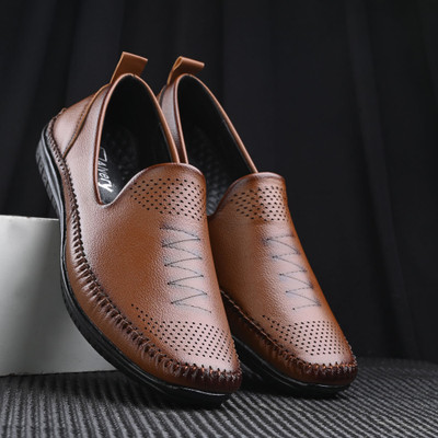 Alvery Corporate Luxe Light Weight Loafers For Men(Tan , 9)