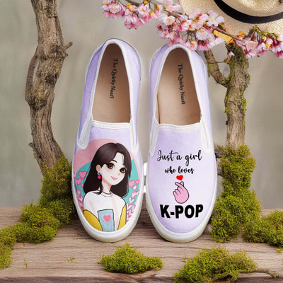 Thequirkynaari Slip On Sneakers For Women(Purple , 3)