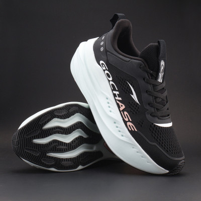 asian -01 Men’s Running Shoes with Mesh Upper and Energy Return Sole Running Shoes For Men(Black, White , 7)