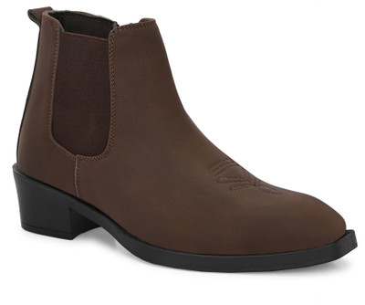 Roadster Men's Genuine Leather Chelsea Boot with Durable TPR Sole Boots For Men(Brown , 12)