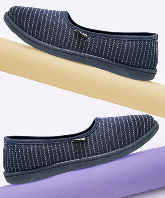 asian DAISY-11 Navy Canvas, Walking, Bellies, Slip On Sneakers For Women(Blue , 4)