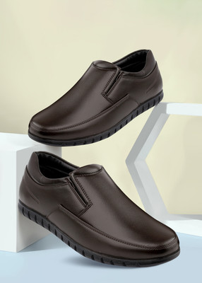 Zixer Office Branded Synthetic Leather Formal Shoes For Men Derby Party Shoes For Boys Derby For Men(Brown, Black , 7)