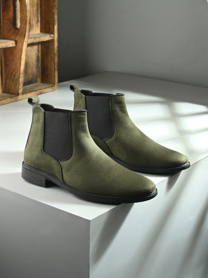 Roadster Boots For Men(Green , 10)