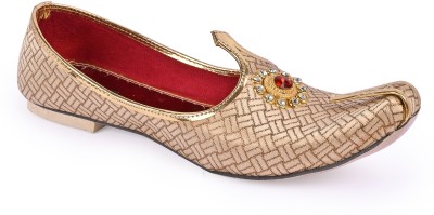 Royal Khwaab Men Flats(Gold , 8)