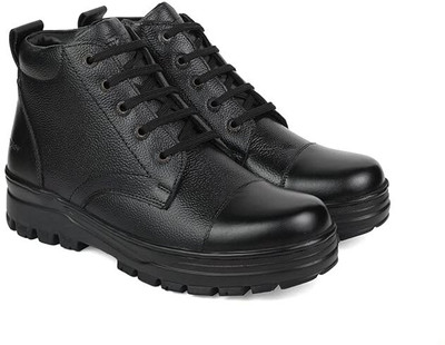 XHUGOY XHUGOY CHAIN COMBAT POLICE DMS BOOT BLACK/TAN SIZE 5-12 FOR MEN Boots For Men(Black , 10)