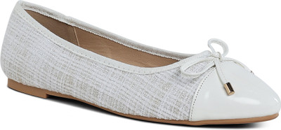 London Rag Plaid Tweed Ballet Flats Bellies For Women(White , 6)