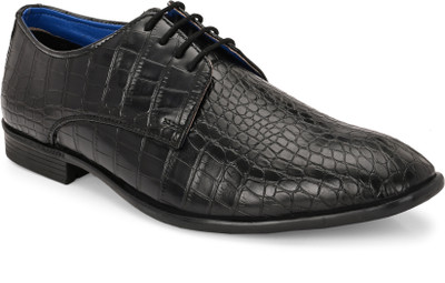House of Pataudi House Of Pataudi Men Black Faux Leather Formal Lace Up Derby Derby For Men(Black , 10)
