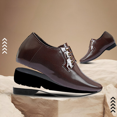YUVRATO BAXI Brown Casual Formal Derby Party Wear Shoe For Men With 9CM HiddenHeight Increase Outdoors For Men(Brown , 9)