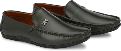 KILLER KL8040 Lightweight Comfort Extra Soft Summer Trendy Premium Stylish Loafers For Men(Olive , 8)