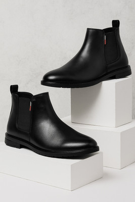 Roxanne Men's Chelsea Black High Ankle Boots Boots For Men(Black , 6)