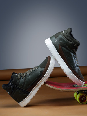 SOLETHREADS REBEL High Tops For Men(Olive , 9)
