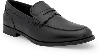 RED TAPE Formal Loafers for Men | Real Leather Shoes With Low-cut Pattern Loafers For Men(Black , 10)