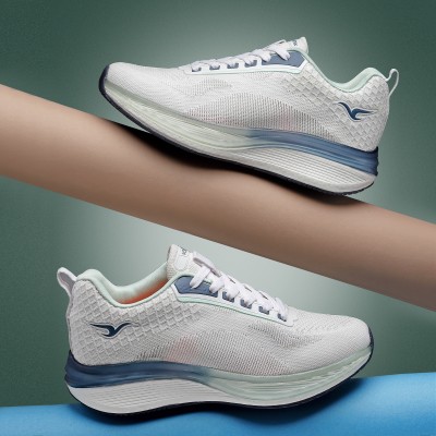 VOMAX SPORTS Trenz-01 Flynit Breathable Upper Lightweight Running Shoe for Men on Phylon Sole Running Shoes For Men(White, Blue)
