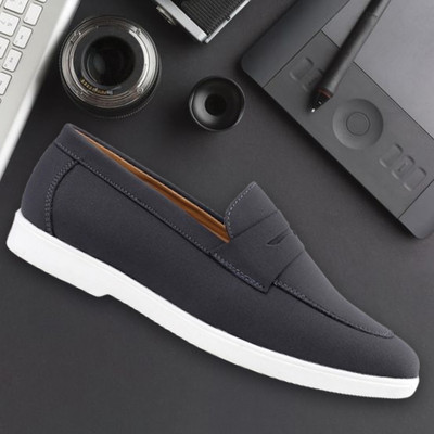 Baxxico Men's Latest Casual Party Wear Slip-on Shoes Party Wear For Men(Grey , 6)