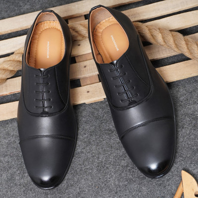 PROVOGUE Black Lace Up Formal Oxford Shoe for Men |Daily Wear|Office Wear Outdoors For Men(Black , 9)