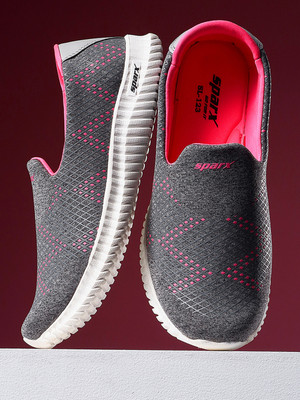 Sparx SL 123 Slip On Sneakers For Women(Pink, White , 5)