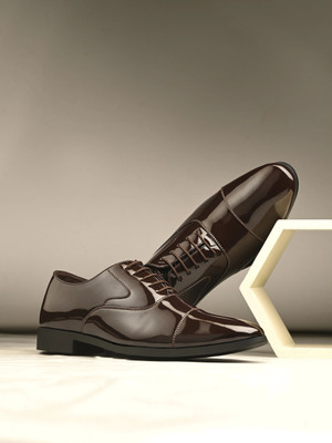 KILLER Elegent Premium Office Wear Synthetic Leather Formal Derby For Men(Brown , 10)