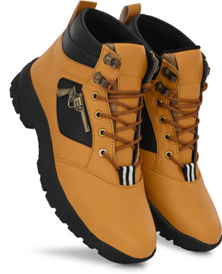 lejano High Tops For Men(Brown, Black , 10)