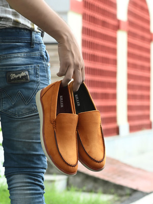 KILLER Classic Premium Comfortable Loafers For Men(Tan , 9)