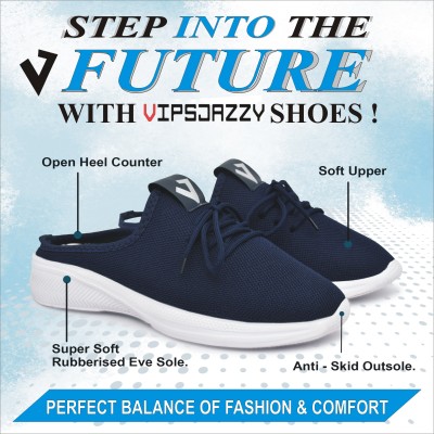 VIPSJAZZY Open shoe Slip On Sneakers For Men(Black, Grey, Blue)