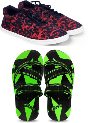 KANEGGYE Sneakers For Men(Maroon, Green)