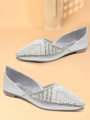Denill Bellies For Women(Silver , 4)
