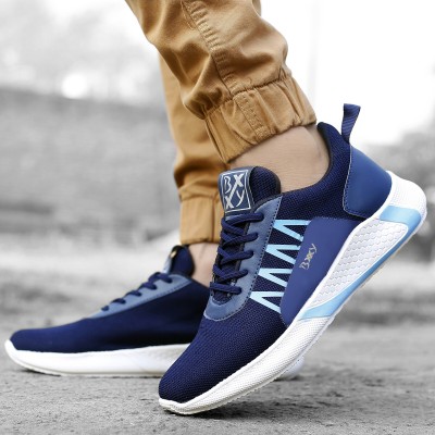 BXXY Men's Mesh Material Stylish And Latest Outdoor Running Blue Shoes Outdoors For Men(Blue , 7)