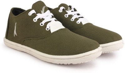 Kzaara Canvas Shoes For Men(Olive, Green , 8)