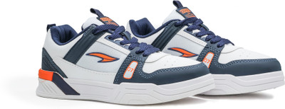 asian Casual Sneaker Shoes for Men | Soft Cushioned Insole || Chicago-01 Sneakers For Men(Navy, Orange, White , 9)
