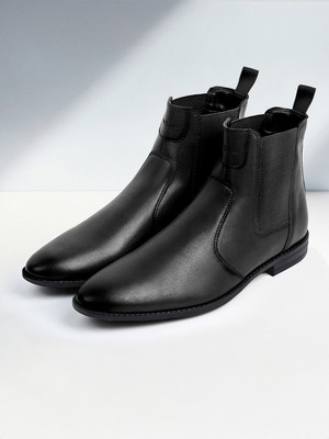 LOUIS STITCH Handmade Obsidian Black Chelsea Boots for Riding Biking for Men - RGCL - UK 8 Boots For Men(Black , 8)