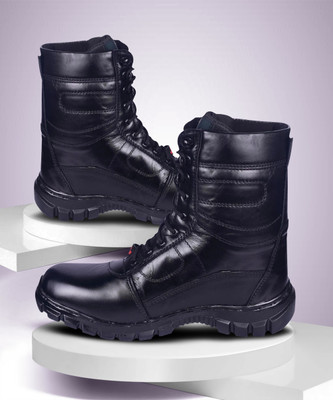 Para Commando LEATHER ARMY BOOTS / NCC BOOTS Boots For Men(Black , 6)