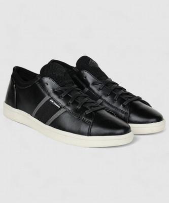 LEE COOPER Leather Casual Lace-Up Stylish Lightweight and Comfortable Daily Wear Sneakers For Men(Black , 7)