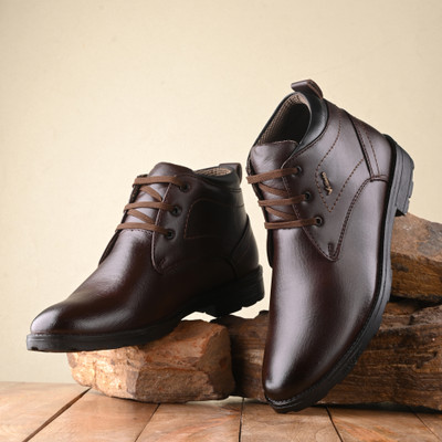 Vellinto Vellinto DOUGLAS Casual Boots For Men ll Synthetic Leather Boots For Men Boots For Men(Brown , 10)