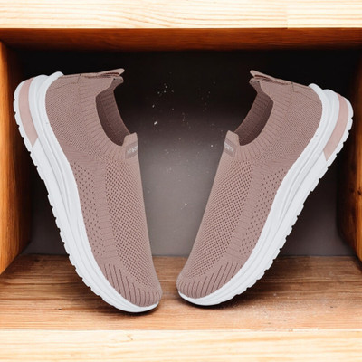 Free Kicks Comfi-Zone Soft Casual Slip On Sneakers For Women(Pink , 9)