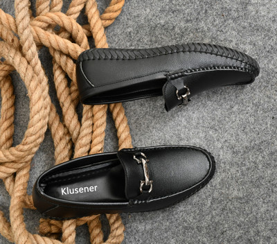Klusener Men Decent Party wear loafer/Stylish loafer for men[black] Loafers For Men(Black , 10)