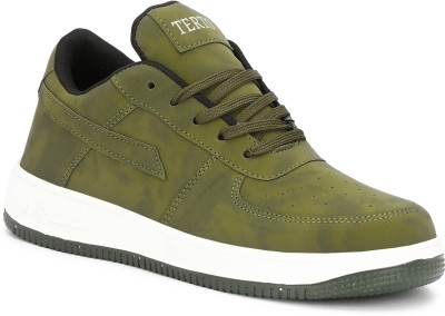 Terto Classic Rounded Toe Modern Sneakers| Soft Cushioned Insole, Slip-Resistance Sneakers For Men(Olive , 6)