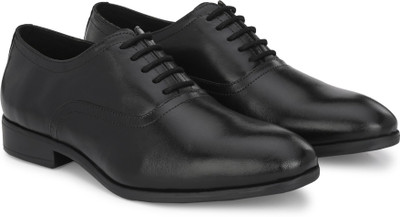 House of Pataudi Genuine Leather Lace-Ups Lace Up For Men(Black , 10)