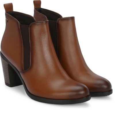 Delize Syth.Leather chelsea Boots For Women(Brown , 8)