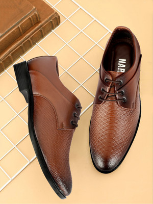 NARKI Formal shoes Derby For Men(Tan , 7)