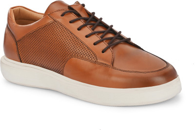 Harrytech London Real Leather Comfortable Lightweight Durable Sneakers For Men(Tan , 10)
