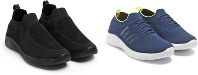 Face Stylish Sports Shoes for Men – Ideal for Running, Gym & Training Sneakers For Men(Navy, Black , 10)
