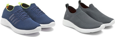 Face Stylish Sports Shoes for Men – Ideal for Running, Gym & Training Sneakers For Men(Grey, Navy , 7)