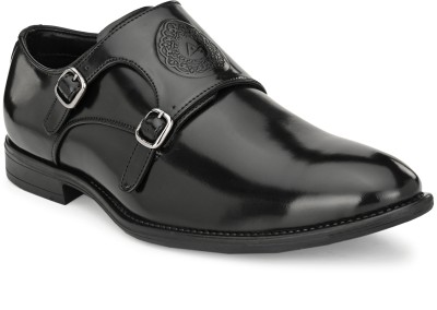 aadi Synthetic Leather TPR Monk Strap For Men(Black)