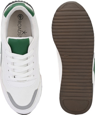 Roadster Lightweight Lace-Ups Casual Sneakers|PU Slip On Sneakers For Women(White , 6)