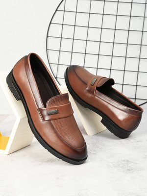 INVICTUS Formal Slipon Loafers with Metal Accent for party & formal occasion Slip On For Men(Tan , 10)