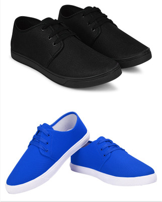 Free Kicks Combo Of 2 Shoes FK-205 & FK-201 Casuals For Men(Blue , 7)