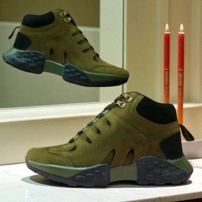 Zypso Men’s Stylish High Top Sneakers | Ankle Length Shoes for Teens | Lace-Up High Tops For Men(Khaki , 6)