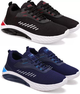 ELASA TY-TOOFAN BLACK_TUFAN BLUE Running Shoes For Men(Black , 7)