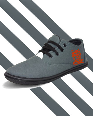 Kenamin Stylish Casual Shoes for Men and kids Casuals For Men(Grey, Orange , 9)