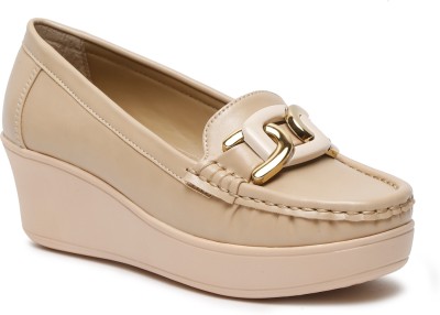 flat n heels Loafers For Women(Beige , 7)